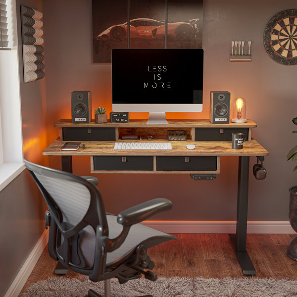 Inbox Zero Emanuiel Height Adjustable Standing Gaming Desk & Reviews